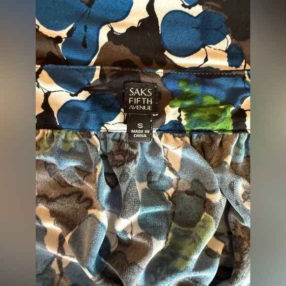 Saks Fifth Avenue Floral Print Midi Short Sleeve Dress Small - Picture 8 of 8